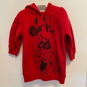 Baby Gap Disney Minnie Mouse Graphic Hoodie Dress Red Size 12-18 Months